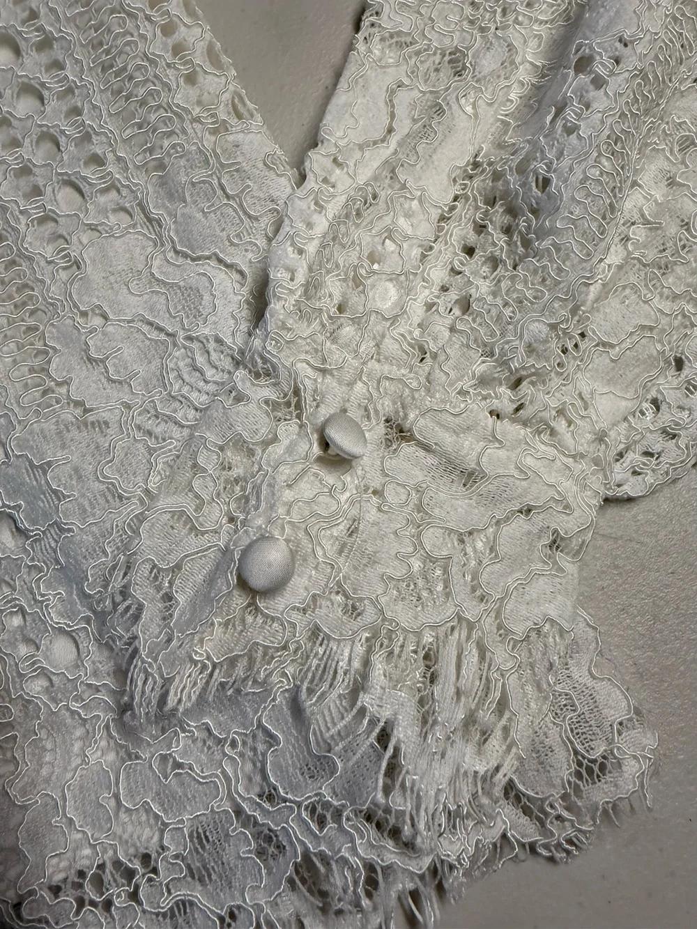 H&M White Lace Long-Sleeve Blouse Cottagecore size 4 EUC